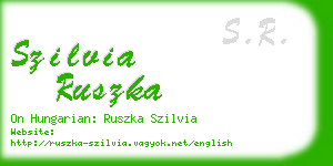 szilvia ruszka business card